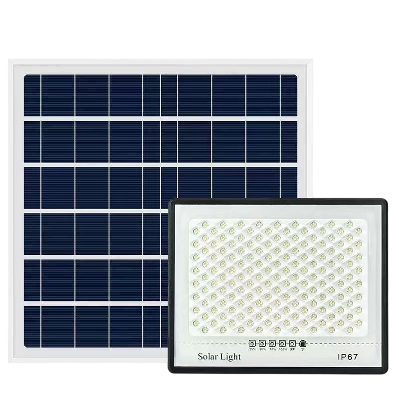 100W Bright Solar Flood Light Outdoor, 10000LM High Lumen, 6500K Daylight White, 2-Year Battery Life, Weatherproof IP67 for Garden, Yard, Parking Lot